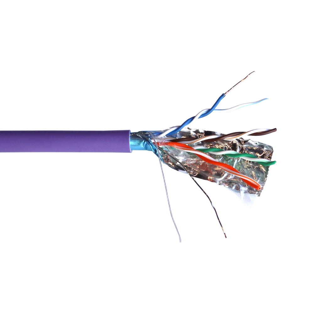 Кабель FTP, 4 пары, Кат. 5e, нг(А)-LS, IEC 60332-3, фиолетовый, 305м в кат., TWT-5EFTP-NGLS