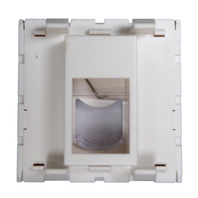 Лицевая панель розеточная BNH, 1х Keystone Jack, 45х45 мм (ВхШ), плоская, цвет: белый (B200.1-45x45-FBS)