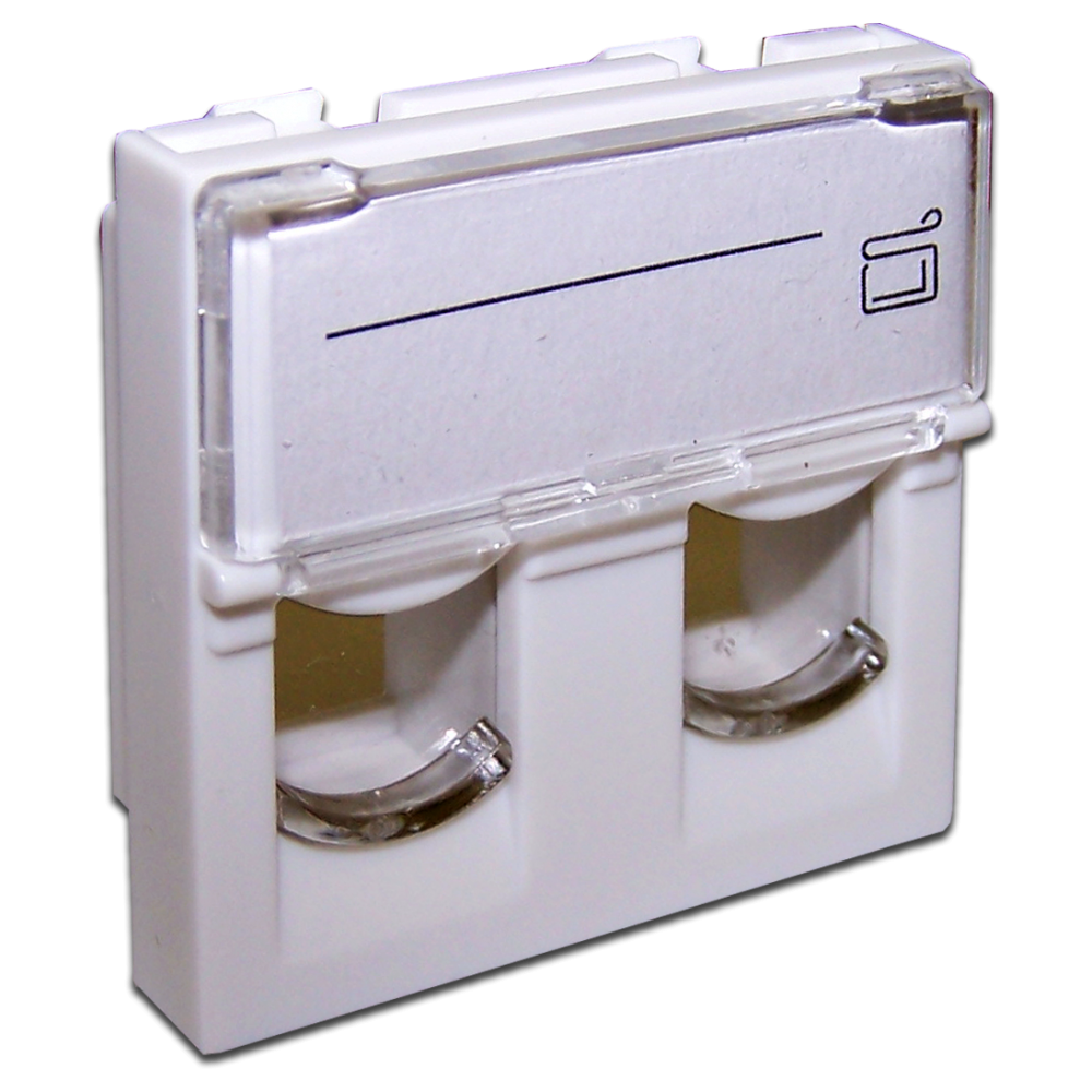 Лицевая панель розеточная BNH, 2х Keystone Jack, 45х45 мм (ВхШ), плоская, цвет: белый (B200.2-45x45-FB)