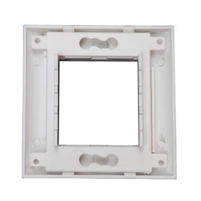 Лицевая рамка розеточная BNH  х 1, 80х80 мм (ВхШ), скошенная, 45x45, Mosaic, цвет: белый (B200.1-80x80)