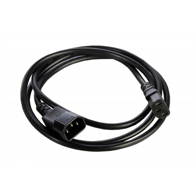 Силовой шнур BNH, IEC 60320 С13, вилка C14, 1.8 м, 10А, с заземлением, сечение 3×1.0, цвет: чёрный