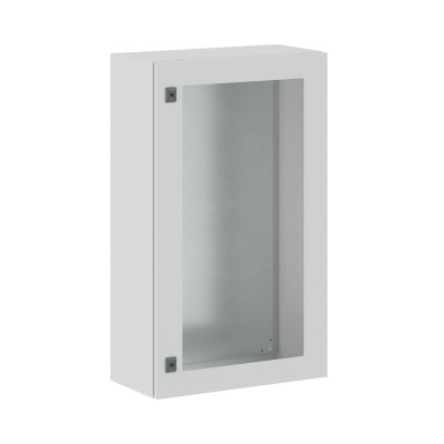 DKC-R5CEX1063 Навесной шкаф серии CE, 1000х600х300мм (ВхШхГ), с прозрачной дверью, с монтажной панелью, IP55, использование вне помещений, цвет серый
