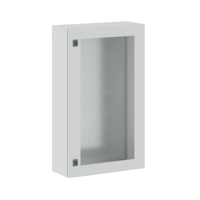 DKC-R5CEX1069 Навесной шкаф серии CE, 1000х600х250мм (ВхШхГ), с прозрачной дверью, с монтажной панелью, IP55, использование вне помещений, цвет серый