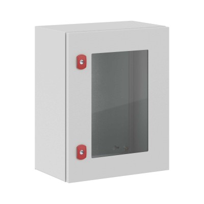 DKC-R5STX0549 Навесной шкаф серии ST,с прозрачной дверью, 500х400х250мм (ВхШхГ), с монтажной панелью, IP66, использование вне помещений, цвет серый RA