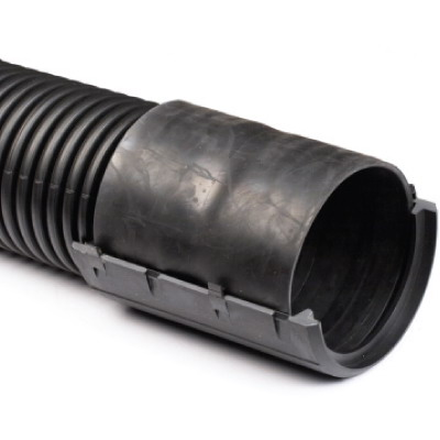 DKC-017110 Муфта разъемная с фиксатором для двустенных-дренажных труб одного диаметра, ф110мм, полипропилен, цвет черный