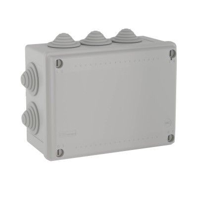 DKC-54000 Коробка ответвительная с кабельными вводами, номинально 150х110х70мм, 10 вводов, max ф25мм, пластик, IP55, RAL 7035