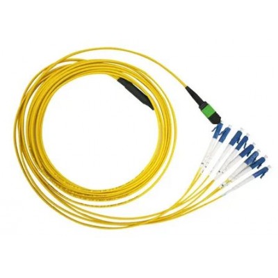 Сборка кабельная TopLan MPO-12LC, 12 волокон OS2, низкие потери, LSZH, 1 м, желтая