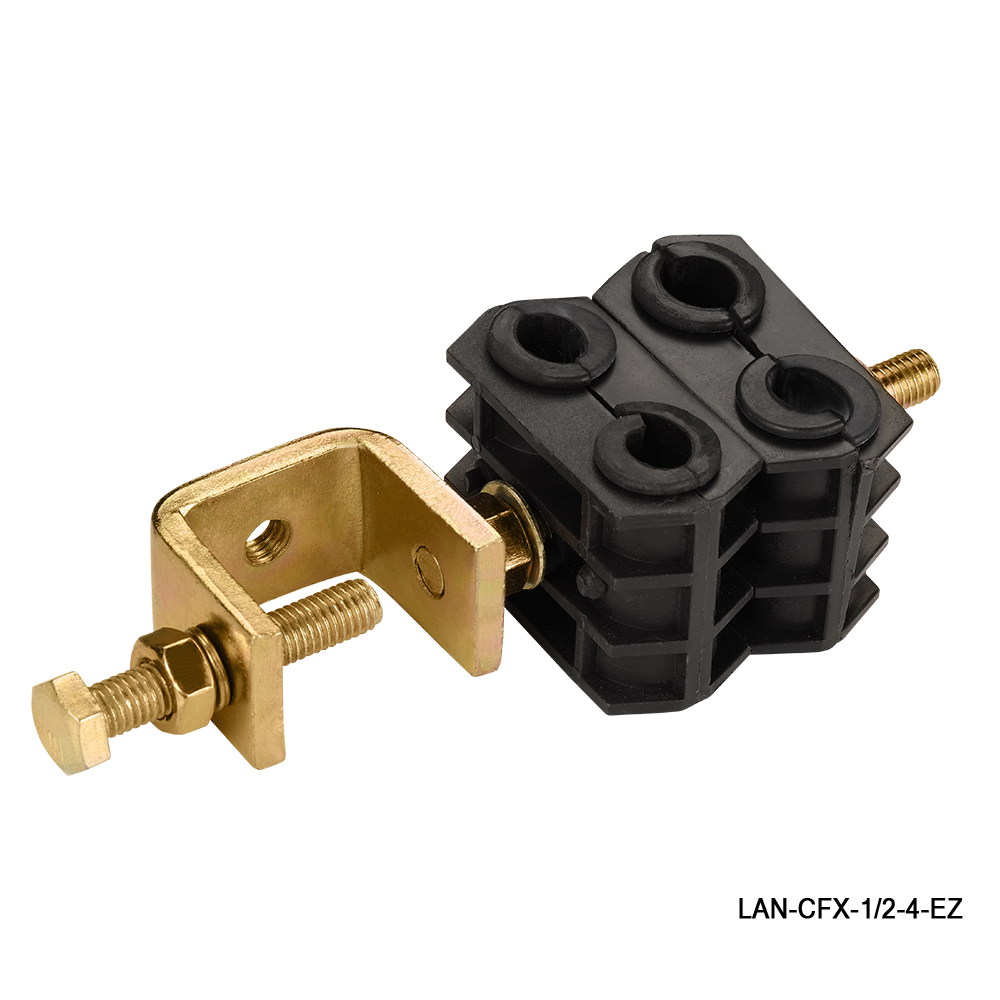 Lanmaster LAN-CFX-1/2-4-EZ Комплект крепления для 4-х коаксиальных кабелей диаметром 3/8-1/2