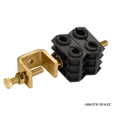 Lanmaster LAN-CFX-1/2-4-EZ Комплект крепления для 4-х коаксиальных кабелей диаметром 3/8-1/2, со струбциной