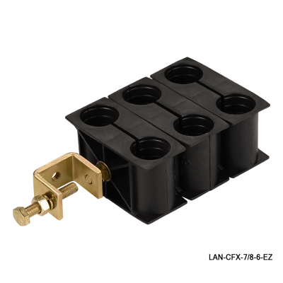Lanmaster LAN-CFX-7/8-6-EZ Комплект крепления для 6-ти коаксиальных кабелей диаметром 7/8, со струбциной