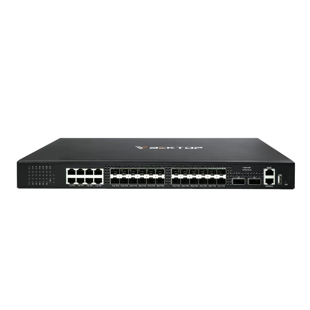 Управляемый коммутатор уровня 3. 24 порта 1Gb/10Gb SFP+, 8 портов 10/100/1000Base-T RJ45, 2 порта 40Gb QSFP+