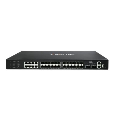 Управляемый коммутатор уровня 3. 24 порта 1Gb/10Gb SFP+, 8 портов 10/100/1000Base-T RJ45, 2 порта 40Gb QSFP+