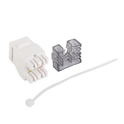 Lanmaster LAN-OK45U6A/180Z-WH Модуль Keystone, RJ45, кат.6A, UTP, 180 градусов, белый