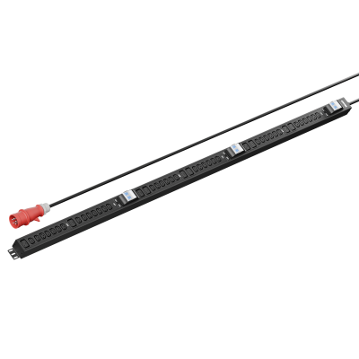 Панель распределения ONTEK PDU Basic OBPA10 вертикальная 32A/3ф, с авт. выключателем, выход - C13 x 38 шт. / C19 x 10 шт., кабель 1.8 м, IEC60309 5p