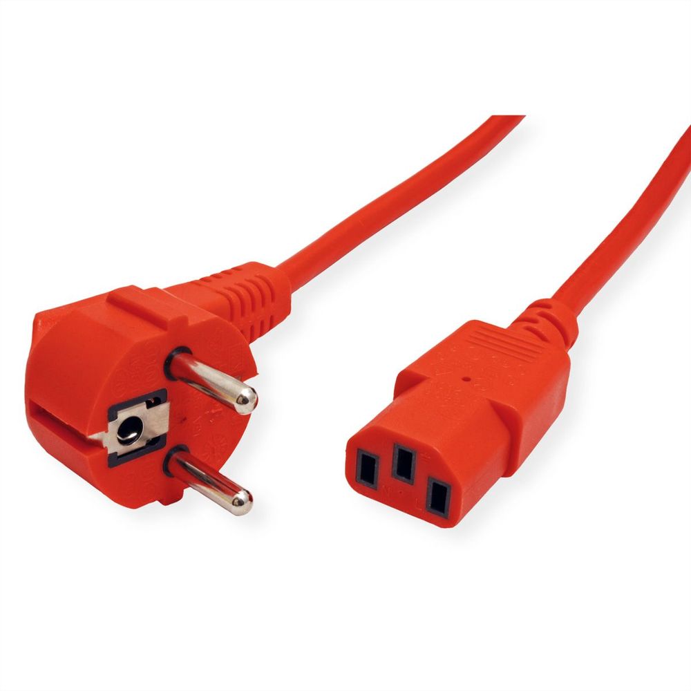 Lanmaster LAN-PP13/SHA-10-RD Шнур питания C13-Schuko угловая, 3х0.75, 220В, 10А, красный, 10 метров