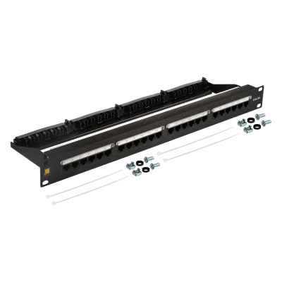 Lanmaster LAN-PPN24U5E Патч-панель 19, 24 порта RJ45, неэкранированная, кат.5E, 1U, с задним органайзером с фиксаторами кабеля, LANMASTER LAN-PPL24U5E