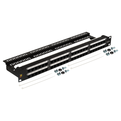 Lanmaster LAN-PPC48U5E Патч-панель 19 высокой плотности, 48 портов RJ45, неэкранированная, кат.5E, 1U
