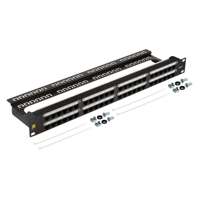 Lanmaster LAN-PPC48U6 Патч-панель 19 высокой плотности, 48 портов RJ45, неэкранированная, кат.6, 1U