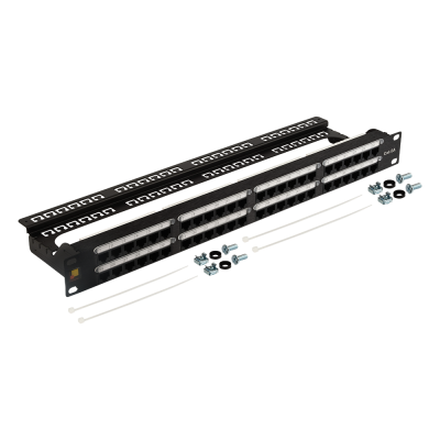 Lanmaster LAN-PPC48U6A Патч-панель 19 высокой плотности, 48 портов RJ45, неэкранированная, кат.6A, 1U