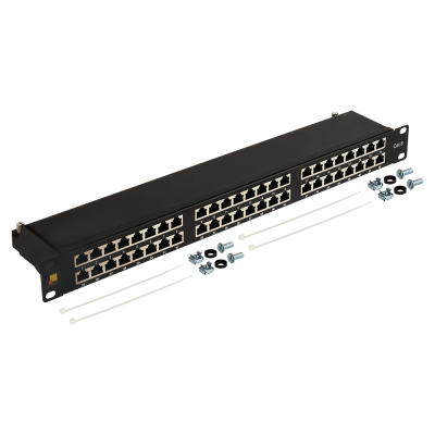 Lanmaster LAN-PPC48S6 Патч-панель 19 высокой плотности, 48 портов RJ45, экранированная, кат.6, 1U