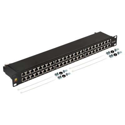 Lanmaster LAN-PPC48S6A Патч-панель 19 высокой плотности, 48 портов RJ45, экранированная, кат.6A, 1U