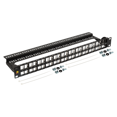 Lanmaster LAN-PPC48OK-UTP Патч-панель наборная 19 высокой плотности, неэкранированная, 48 портов, 1U, с задним органайзером