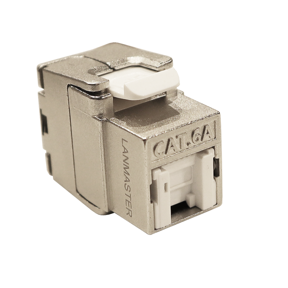 Lanmaster LAN-TK45S6A/180R Модуль Keystone ToolLess, RJ45, экранированный, кат.6A, со встроенной шторкой, 180 градусов