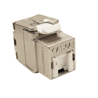 Lanmaster LAN-TK45S6A/180R Модуль Keystone ToolLess, RJ45, экранированный, кат.6A, со встроенной шторкой, 180 градусов
