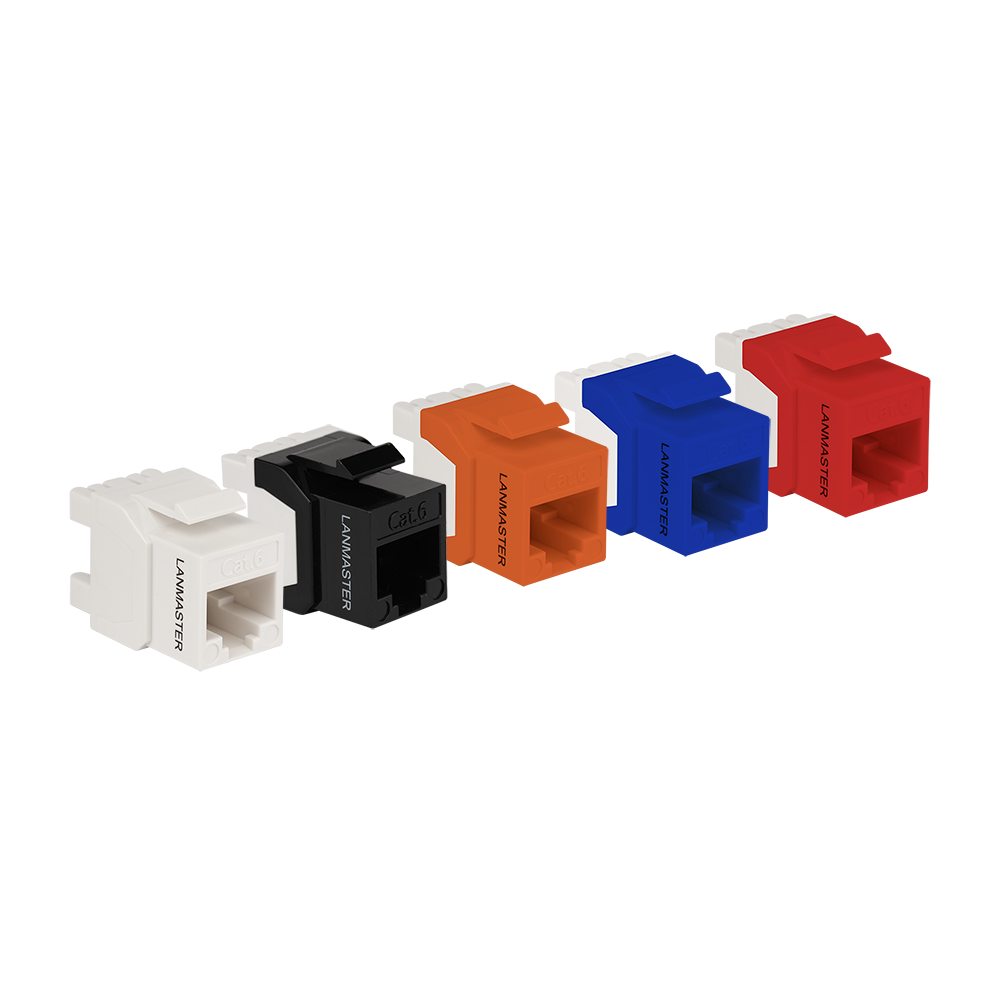 Lanmaster LAN-OK45U6/180N-RD Модуль Keystone, RJ45, неэкранированный, кат.6, без шторки, 180 градусов, красный
