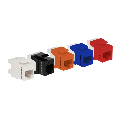 Lanmaster LAN-OK45U6/180N-BL Модуль Keystone, RJ45, неэкранированный, кат.6, без шторки, 180 градусов, синий