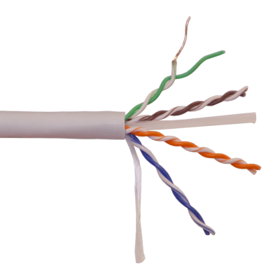 Lanmaster LAN-6EUTP-HFLT-GY Кабель LANMASTER U/UTP, 4 пары, Кат. 6, с перегородкой, 550Mhz, LSZH, нг(A)-HF, серый, 305 м