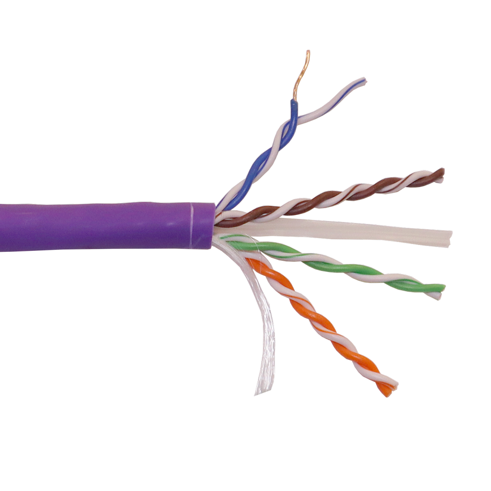 Lanmaster LAN-6EUTP-HFLT-VI Кабель LANMASTER U/UTP, 4 пары, Кат. 6, с перегородкой, 550Mhz, LSZH, нг(A)-HF, фиолетовый, 305 м