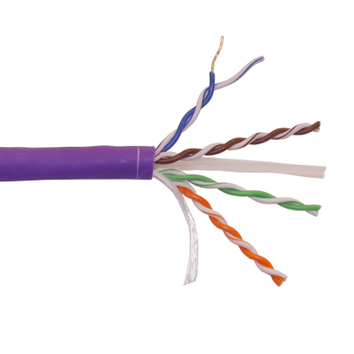 Lanmaster LAN-6EUTP-HFLT-VI Кабель LANMASTER U/UTP, 4 пары, Кат. 6, с перегородкой, 550Mhz, LSZH, нг(A)-HF, фиолетовый, 305 м