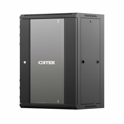 Шкаф настенный телекоммуникационный ONTEK TSN 18U 600х450х964мм, 2 профиля 19, дверь стеклянная, боковые стенки съемные, задняя стенка, разобранный, ч