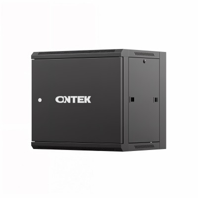 Шкаф настенный телекоммуникационный ONTEK TSN 12U 600х450х635мм, 2 профиля 19, дверь сплошная металл, боковые стенки съемные, разобранный, черный