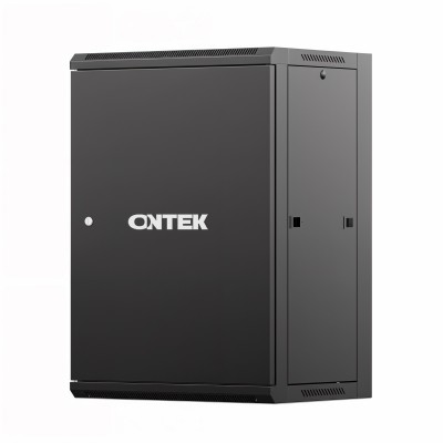 Шкаф настенный телекоммуникационный ONTEK TSN 15U 600х450х770мм, 2 профиля 19, дверь сплошная металл, боковые стенки съемные, разобранный, черный