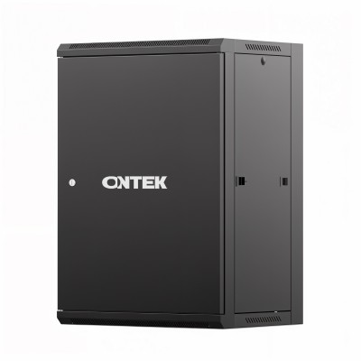 Шкаф настенный телекоммуникационный ONTEK TSN 18U 600х450х964мм, 2 профиля 19, дверь сплошная металл, боковые стенки съемные, разобранный, черный