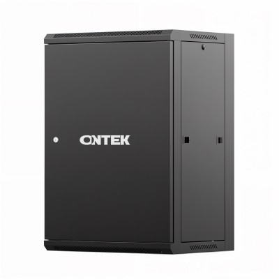 Шкаф настенный телекоммуникационный ONTEK TSN 15U 600х600х770мм, 2 профиля 19, дверь сплошная металл, боковые стенки съемные, разобранный, черный