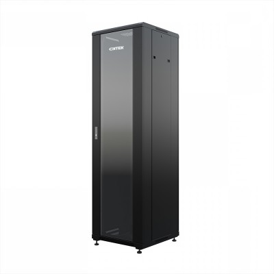Шкаф напольный универсальный серверный ONTEK TC 22U 600х600мм, 4 профиля 19, двери стекло и сплошная металл, боковые стенки съемные