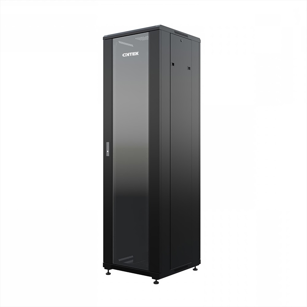Шкаф напольный универсальный серверный ONTEK TC 32U 600х600мм, 4 профиля 19, двери стекло и сплошная металл, боковые стенки съемные