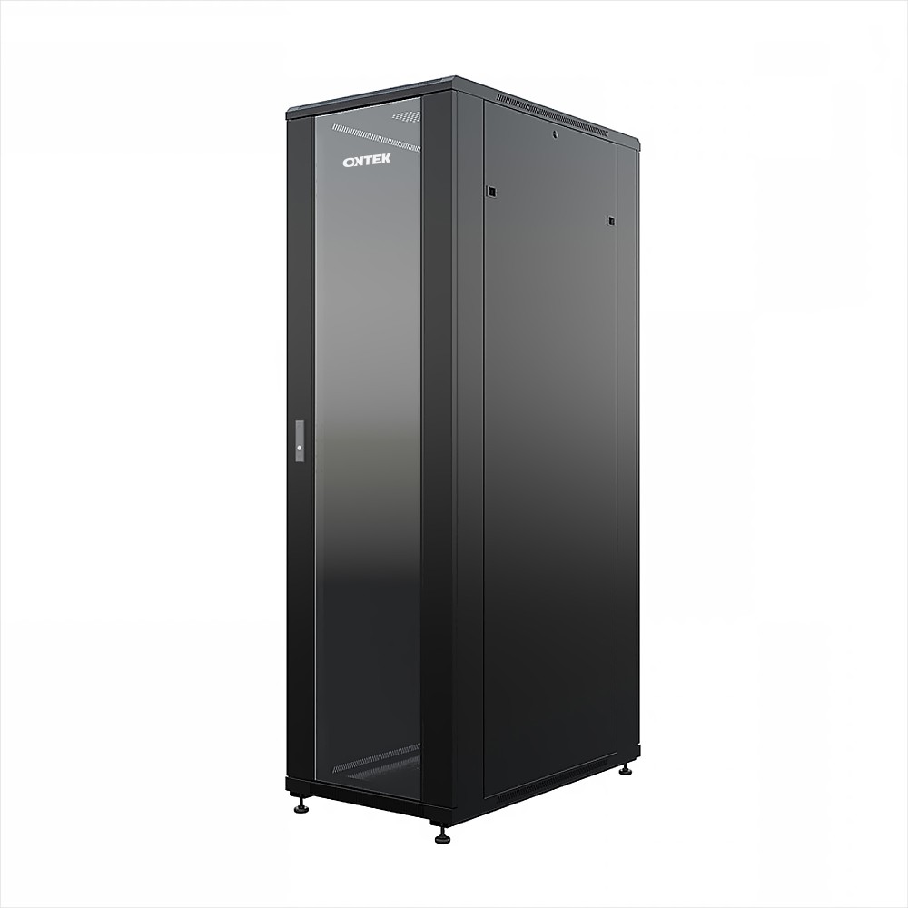 Шкаф напольный универсальный серверный ONTEK TC 32U 600х1000мм, 4 профиля 19, двери стекло и сплошная металл, боковые стенки съемные