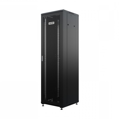 Шкаф напольный универсальный серверный ONTEK TC 18U 600х600мм, 4 профиля 19, двери перфорированная и сплошная металл, боковые стенки съемные