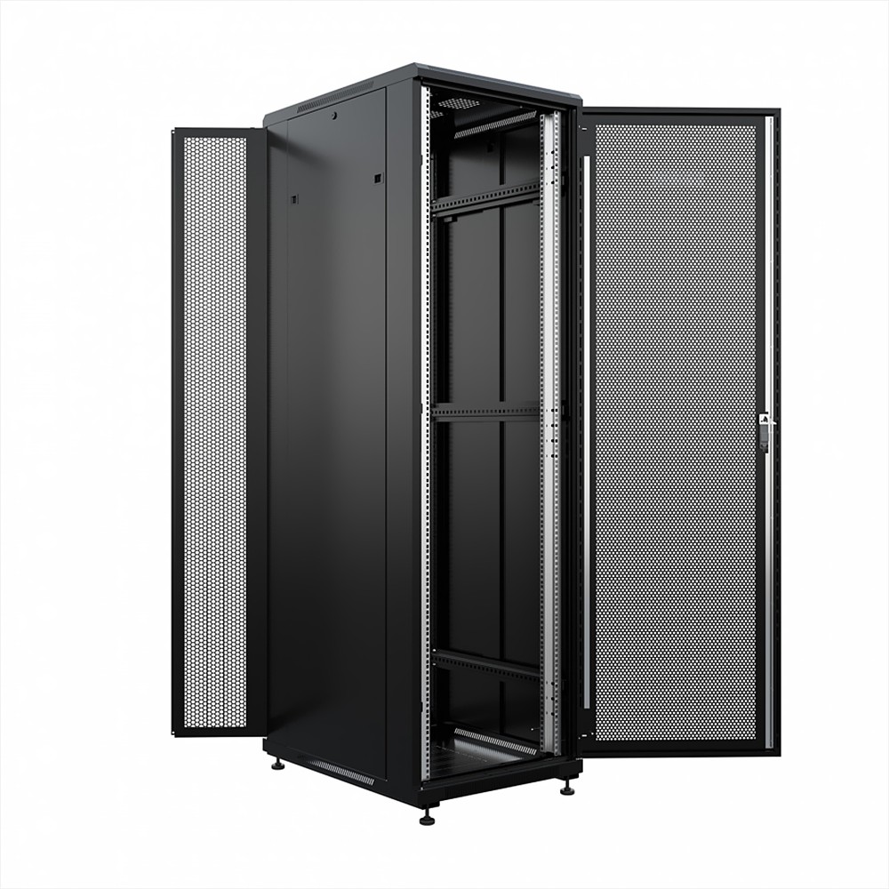 Шкаф напольный универсальный серверный ONTEK TC 47U 800х800мм, 4 профиля 19, двери перфорированная и перфорированная двухстворчатая, боковые стенки