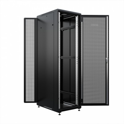 Шкаф напольный универсальный серверный ONTEK TC 47U 800х800мм, 4 профиля 19, двери перфорированная и перфорированная двухстворчатая, боковые стенки
