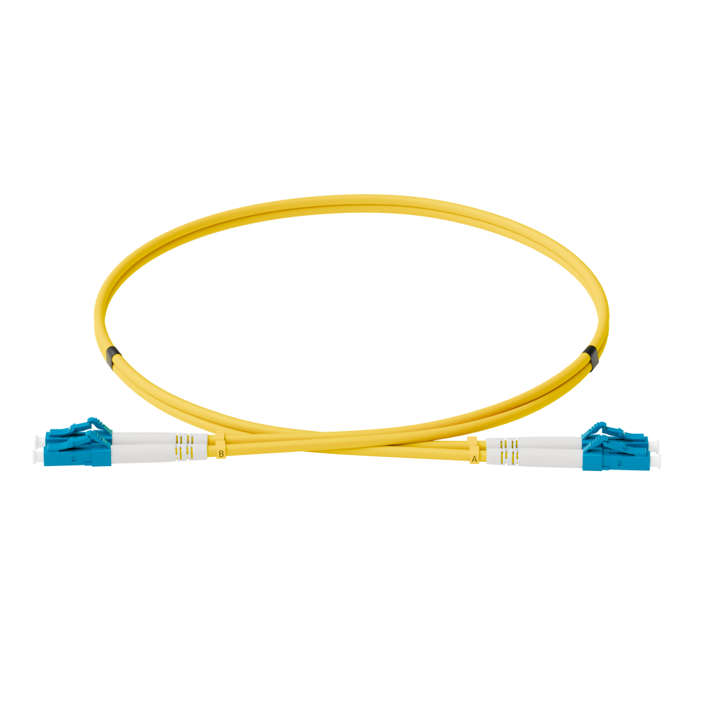 Патч-корд оптический, дуплексный, LC-LC, UPS, 0.5 м., OS2, LSZH, жёлтый