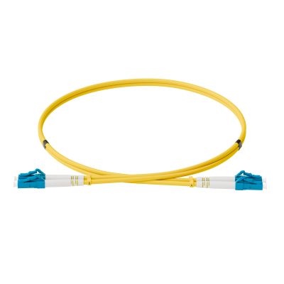 Патч-корд оптический, дуплексный, LC-LC, UPS, 0.5 м., OS2, LSZH, жёлтый