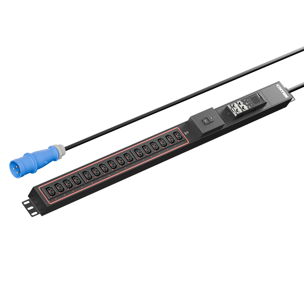 Панель распределения ONTEK PDU Metered Input ОМРВ3 вертикальная c функцией удаленного мониторинга, 32A/1ф, с мини-выключателем 16А 2шт, выход - C13 x