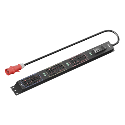 Панель распределения ONTEK PDU Metered Input ОМРВ8 вертикальная c функцией удаленного мониторинга, 32A/3ф, с мини-выключателем 16А 6шт, выход - C13 x