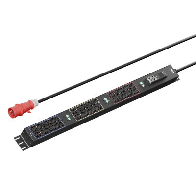 Панель распределения ONTEK PDU Metered Input ОМРВ5 вертикальная c функцией удаленного мониторинга, 32A/3ф, с мини-выключателем 16А 6шт, выход - C13 x