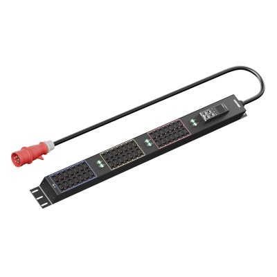 Панель распределения ONTEK PDU Metered Input ОМРВ7 вертикальная c функцией удаленного мониторинга, 32A/3ф, с мини-выключателем 16А 6шт, выход - C13 x